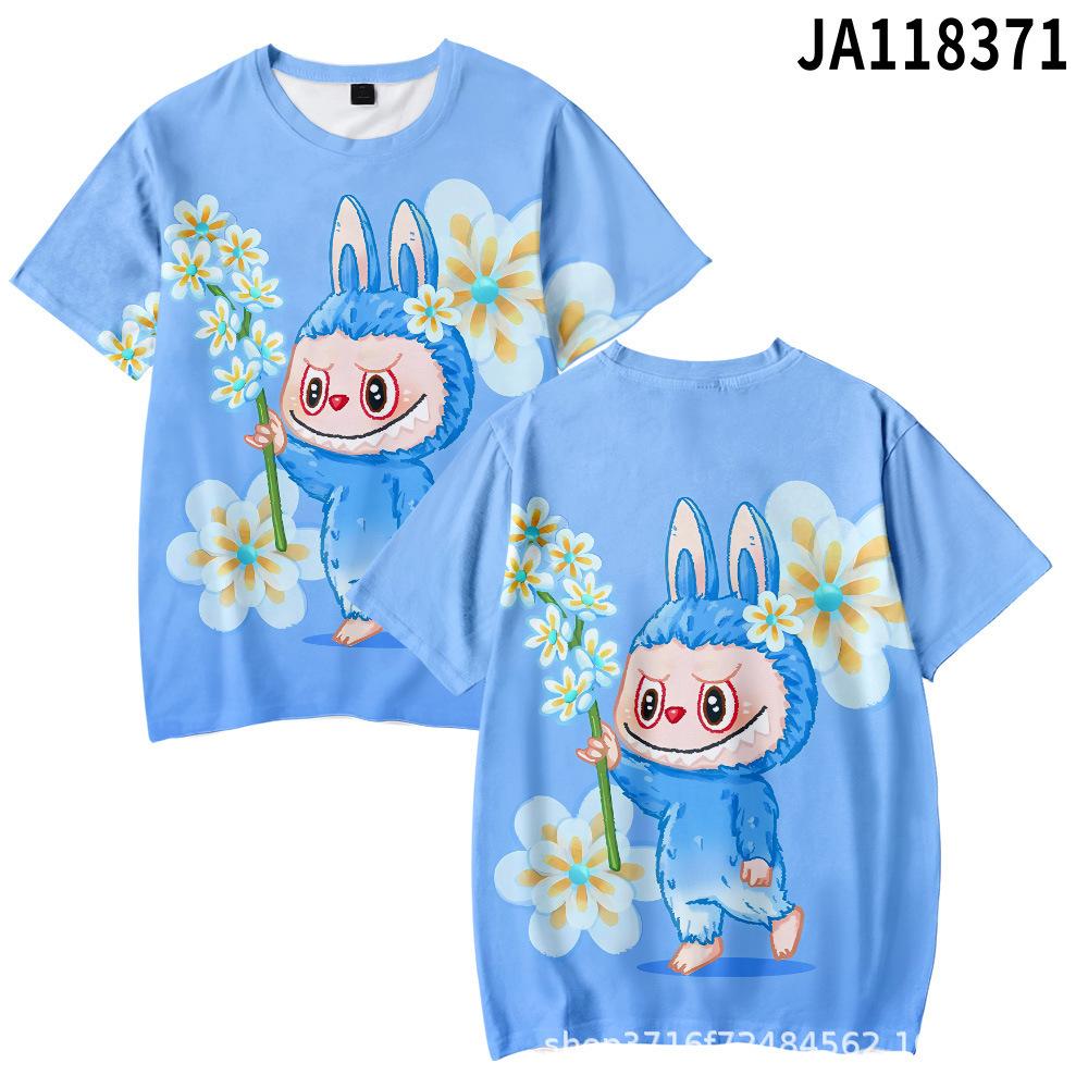 2025 New Labubu Summer Trendy Loose Fashion T-shirt Women's Daily Comfortable Short Sleeve Children's Casual Round Neck Shirt
