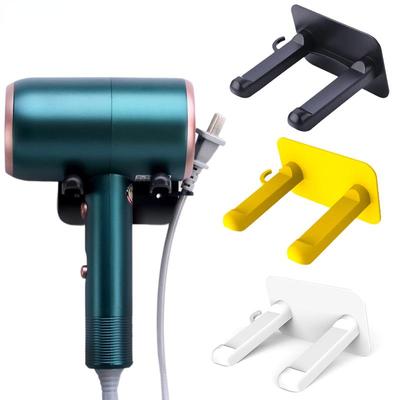 2pecs Bathroom Hair Dryer Holder Blower Home Organizer Adhesive Wall Mounted Nail Free No Trace Stickers Hair Care Dryer Storage Rack