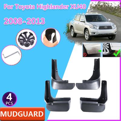 Para-lamas de carro para Toyota Highlander XU40 Kluger 2008~2013 Guarda-lamas Protetor contra respingos Rodas traseiras Protetor de lama Acessórios externos