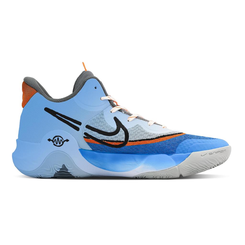Nike KD Trey 5 IX Phantom Chasing Wind Heart Box Cushioning, Wear Resistant Mid top Basketball Shoes Unisex Blue Orange CW3402-011(Team529--)