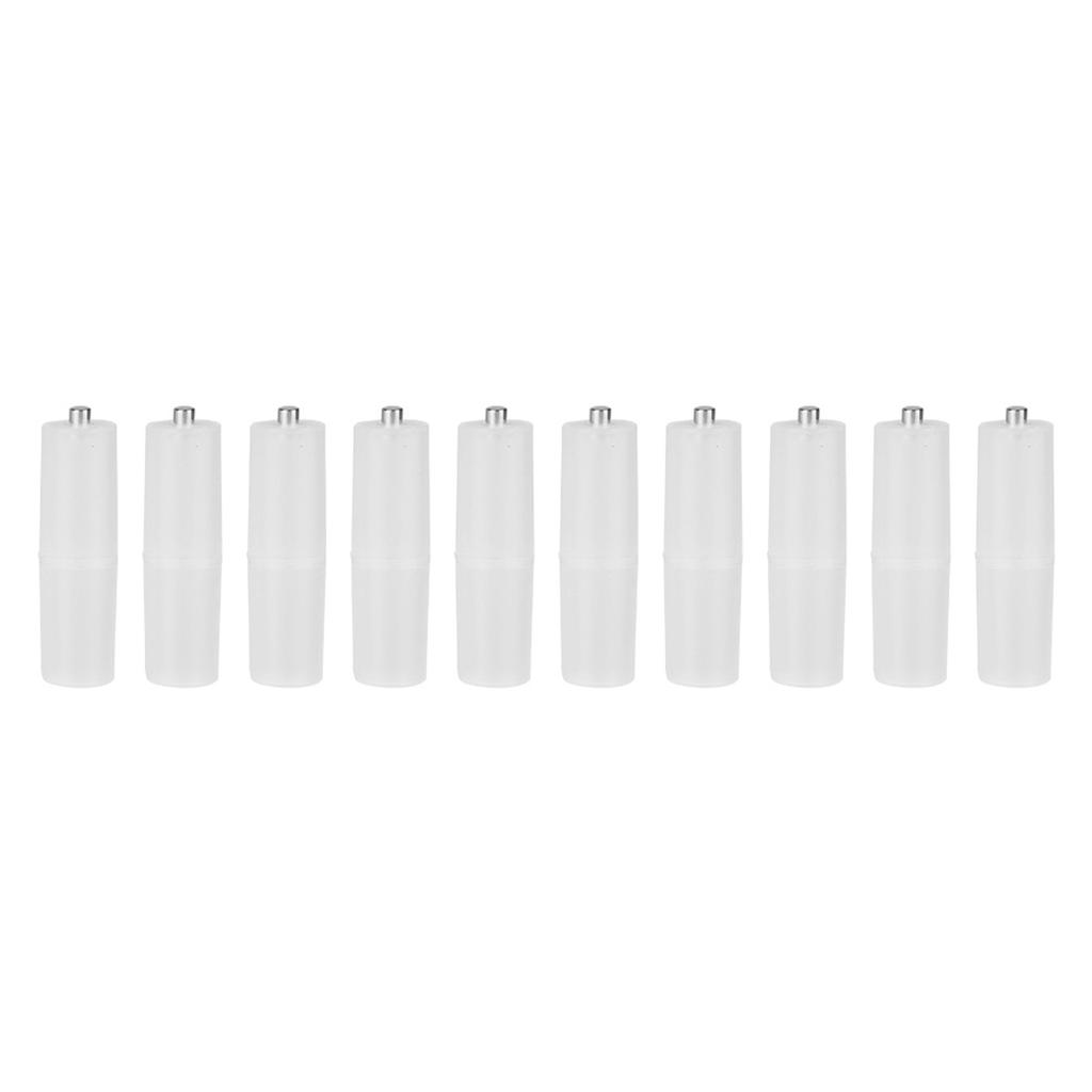 10PCS AAA To AA Size Cell Battery Converter Adapter Batteries Holder Case Switcher Transparent