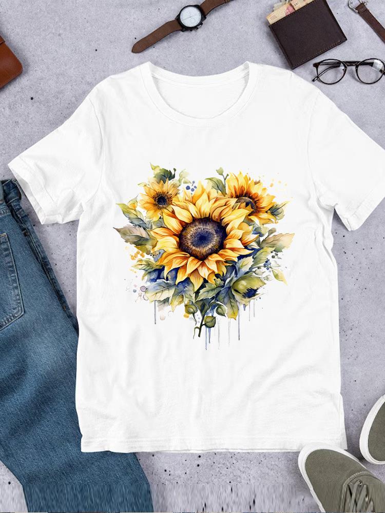 Casual Printed O-neck Printing T-shirt Clothes Ladies Butterfly Trend 90s Fashion Top Tee Short Sleeve T Women Female Clothing