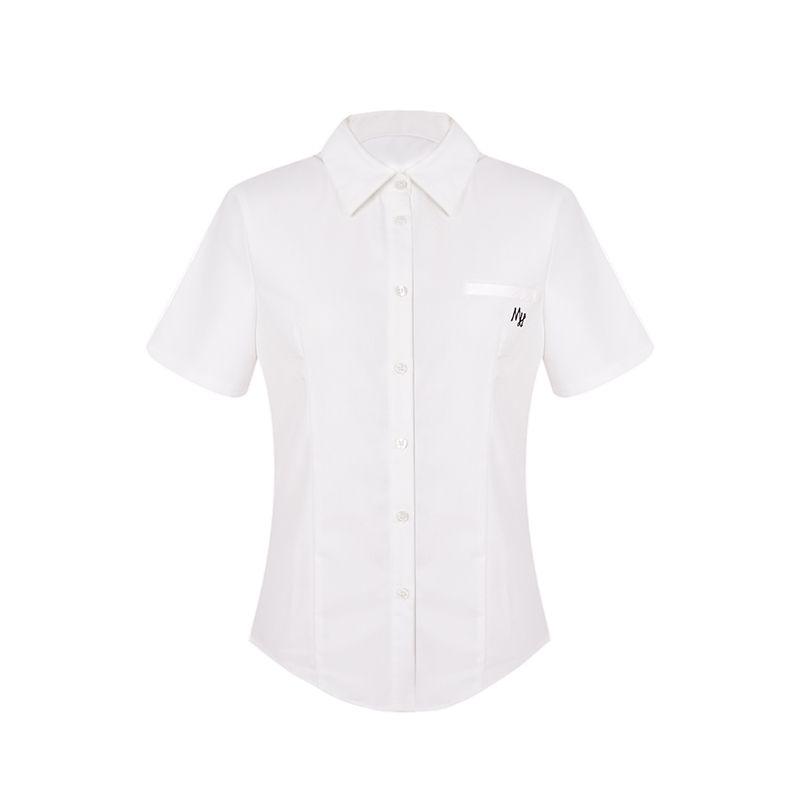

Lady Hualing Long Short Sleeve Waist-Controlled Shirt College Style Blouse Women s Summer New Arrival JK White Small Young Adult White short sleeve S
