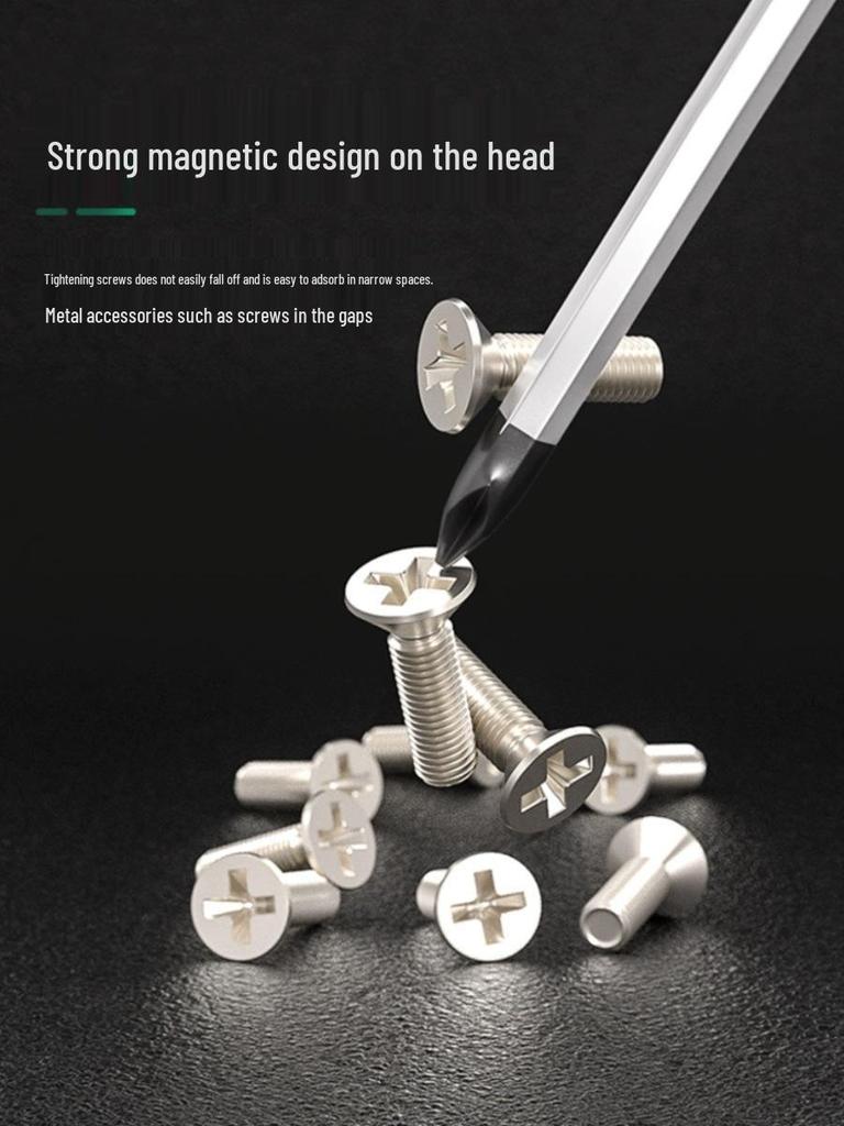 High-Hardness Chrome Vanadium Steel Through-Tang Slotted & Phillips Screwdriver - Hammer-Friendly Hand Tool.