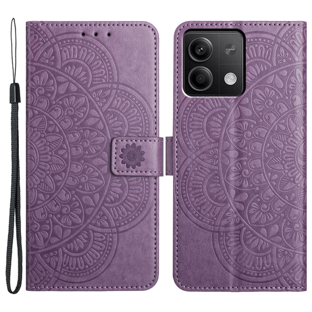 Priekš Xiaomi Redmi Note 13 4G maciņš ar magnētisku aizdari, ziedu rakstu, rokassomiņas tipa telefona vāciņš