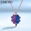 Umcho Double Color Clover Necklace 925 Sterling Silver Pendants Necklace For Women Anniversary Birthday Gift Fine Jewelry