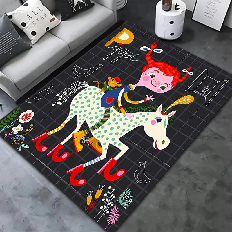 Pippi Carpet Rug For Living Room Bedroom Home Sofa Decoration Kids Play Nonslip Floor Mat