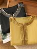 2026 Summer Tencel Linen Mid-Sleeve T-Shirt for Middle-Aged & Elderly Women, Loose Casual Solid Color Top