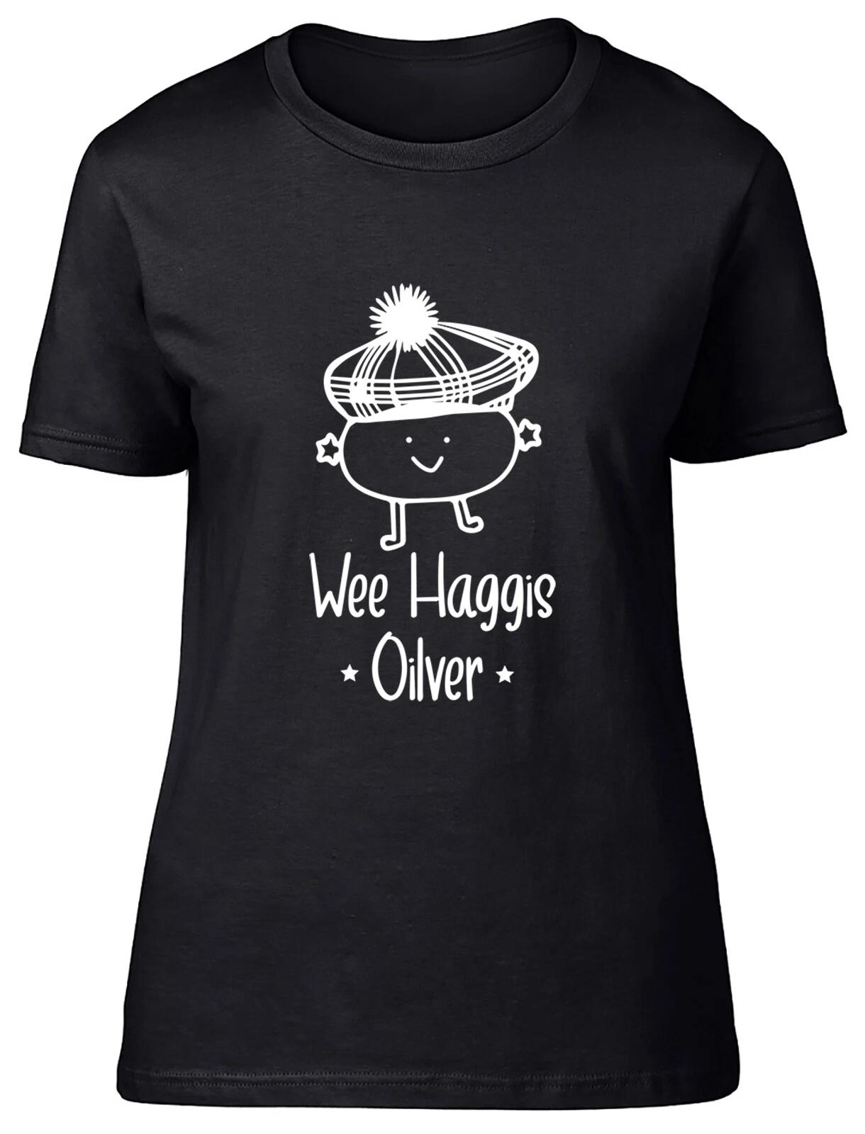 Personalised Wee Haggis Fitted Womens Ladies T Shirt XXL