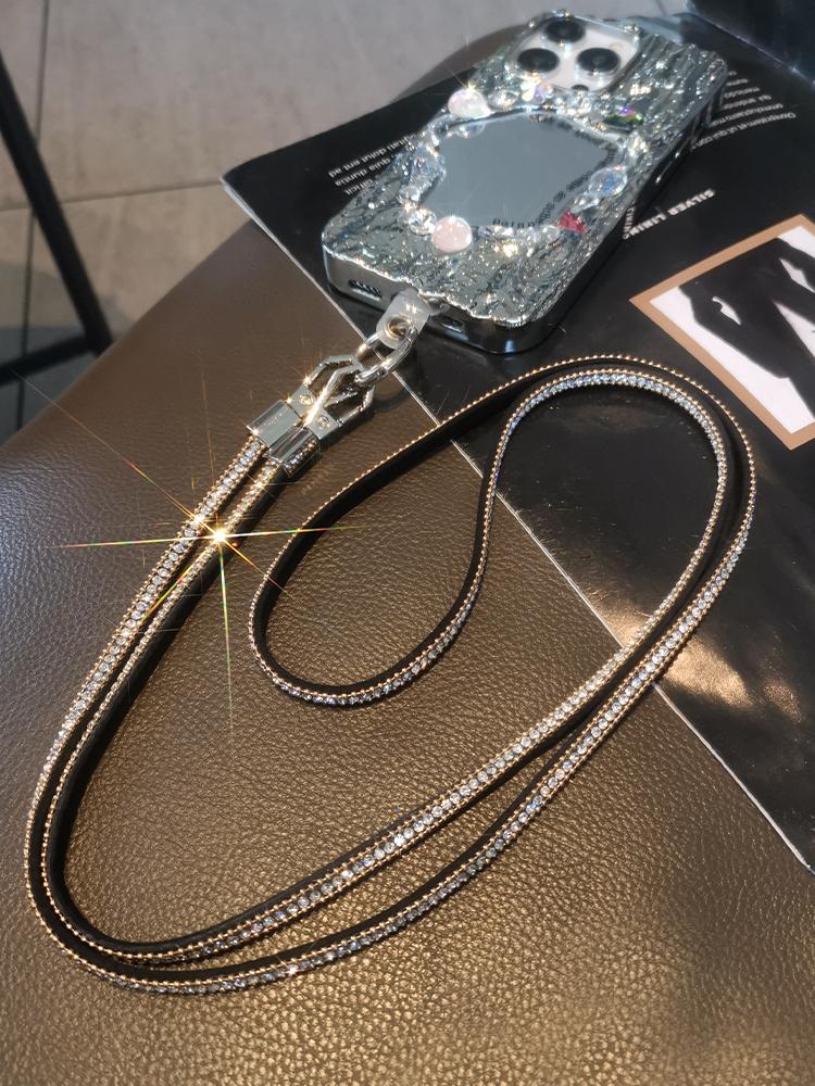 New Universal Rhinestone Crossbody Mobile Phone Lanyard Strap Rope Fashions Women Anti-Lost Cell Phone Lanyards With Gasket Clip