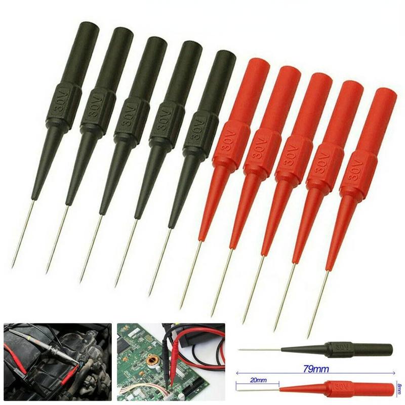 6 sztuk 30V narzędzia diagnostyczne multimetr przedłużacz przewodu pomiarowego z powrotem przekłuwanie końcówki igły sondy narzędzia samochodowe motoryzacyjny zestaw samochodowy maszyna