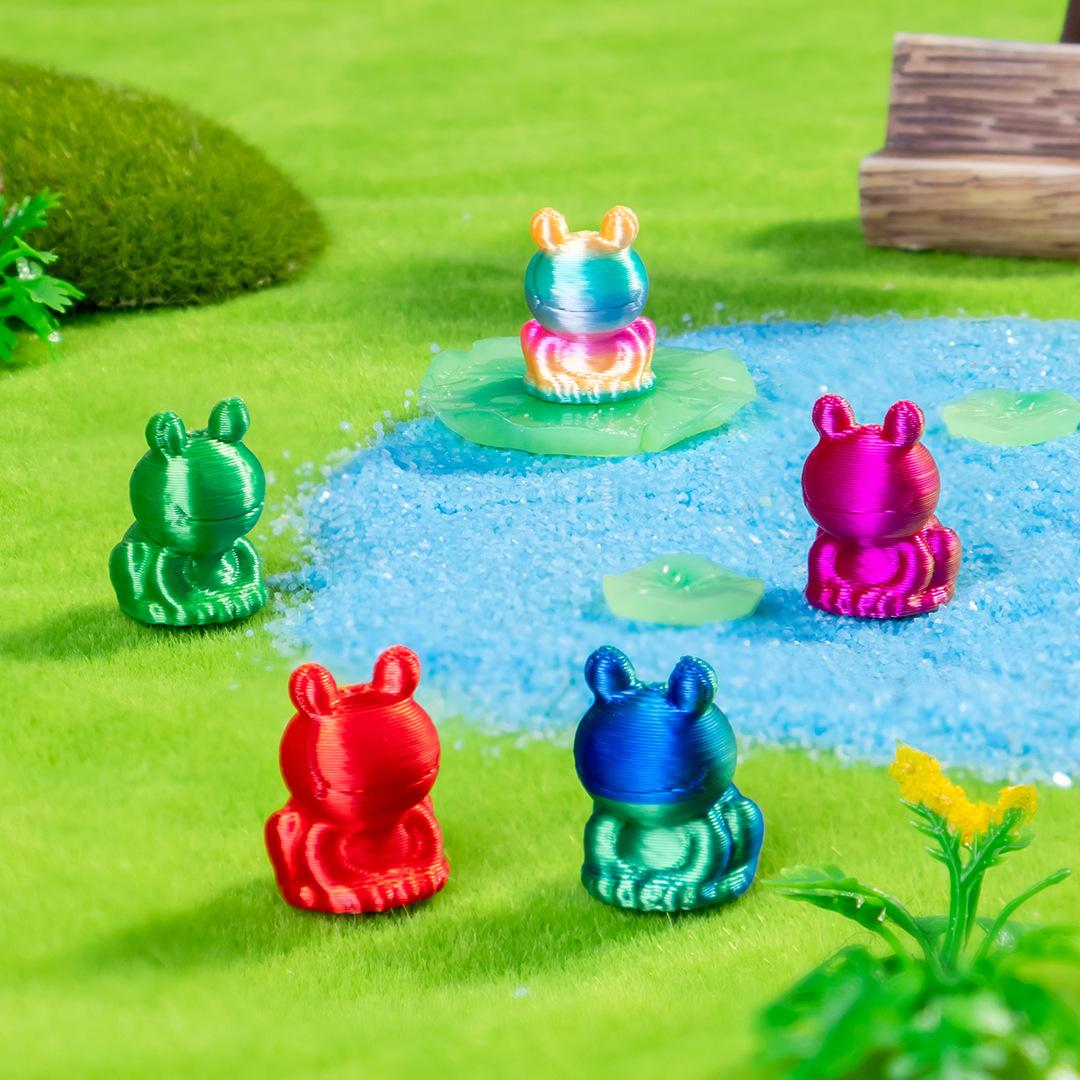

10-50Pcs 3D Printed Mini frog Miniature Figurines Ornaments Decor Colorful Animal Garden Crafts frogs Landscape Plants Fairy 30pcs