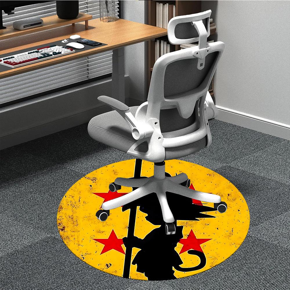 

1pcDragon Ball Z, Saiyan Office Round Area Rug, Indoor Mat Suitable For Office, Under Office Chairs Bedroom Living Room Home Decor, Room Deco113 80cm by 80cm