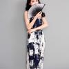Summer Ethnic Ink Print Dress & Cardigan Set