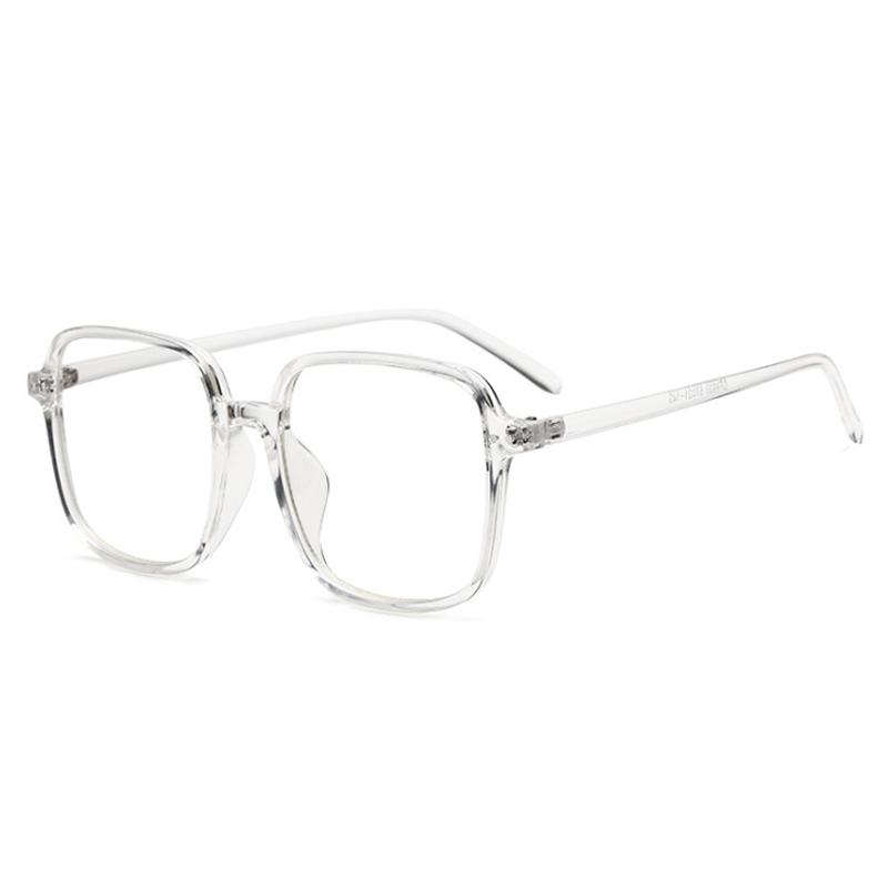 

Big Square Computer Spectacles Women Men Transparent Frame Oversized Myopia Optical Eyeglasses 0 -0.5 -0.75-1.0 To -6.0 0