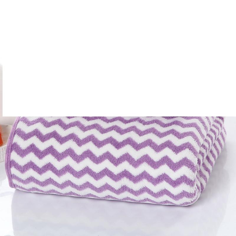 

В язані рушники з коралового флісу з кольоровими смужками, абсорбуючі рушники для обличчя, рушники для перукарні, банні рушники 35*75cm