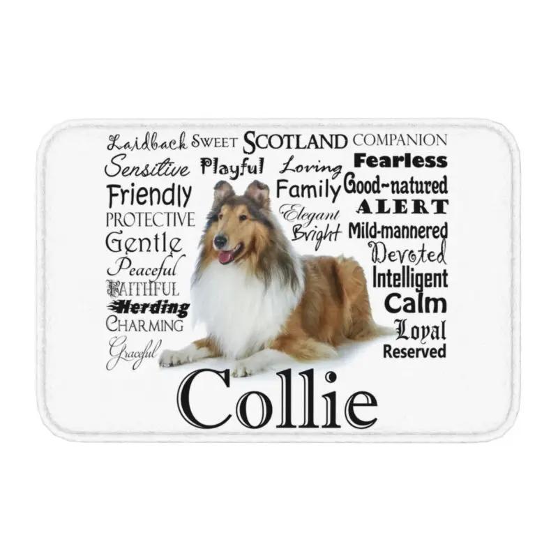 Border Collie Tennis Ball Doormat Anti-Slip Bath Kitchen Mat Living Room Door Floor Entrance Carpet Rug