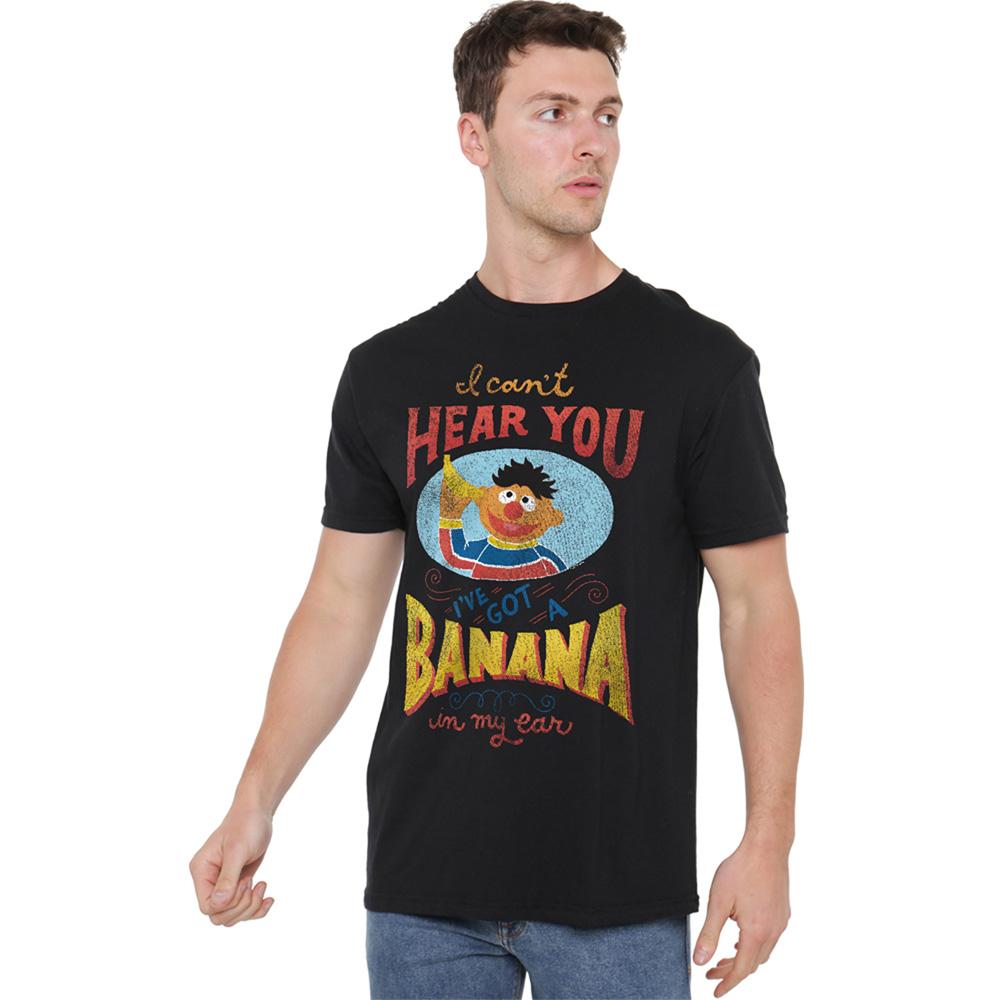 Sesame Street Unisex Adult Banana In My Ear Ernie T-Shirt