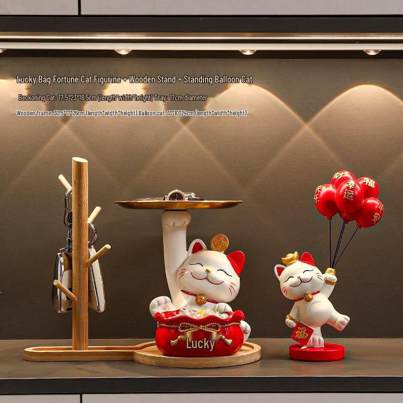 Cat Figurine - Perfect for Home Entry, Living Room, Wine Cabinet, or Shoe Cabinet Decoration; Ideal Housewarming Gift