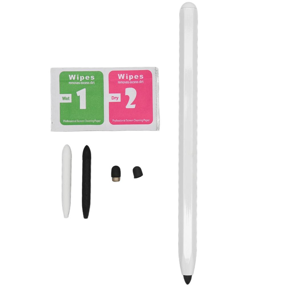 Universal Stylus Pen High Sensitivity Soft Fiber Nib Aluminum Alloy Tablet Stylus Wit 2 Replaceable