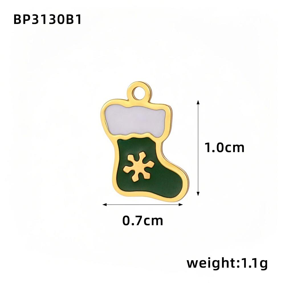 

CARLIDANA DIY Custom Summer Accessories Stainless Steel Christmas tree Colored Enamel Gold Color Heart Charms Jewelry for Women