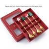 4pcs Gold Christmas Dinnerware Set with Gift Box Elk Christmas Hat Tree Fork Spoon Cutlery Set Stainless Steel Party Tableware