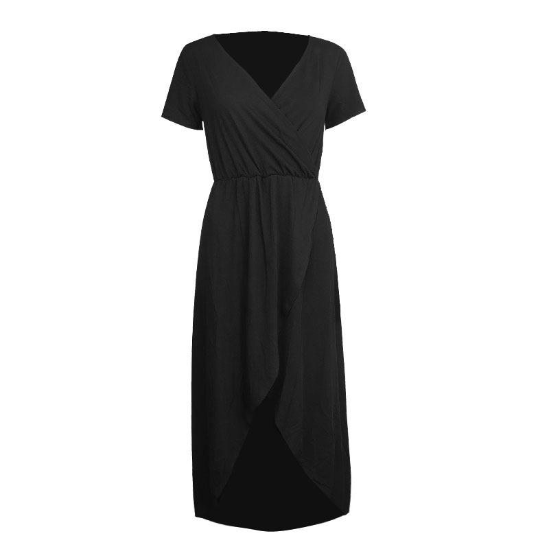 

Women s Cross Short Sleeve V-Neck Sexy Slim Elegant Dress S
