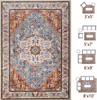 Washable Vintage Area Rugs  Low Pile Carpet, Non-Slip Distressed Rug for Bedroomn Living Room, Dining Room, Non-Slip, Low Pi
