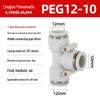 Pneumatic PU Quick Connect Three-Way Straight and Reducing Air Hose Adapter 4/6/8/10/12mm
