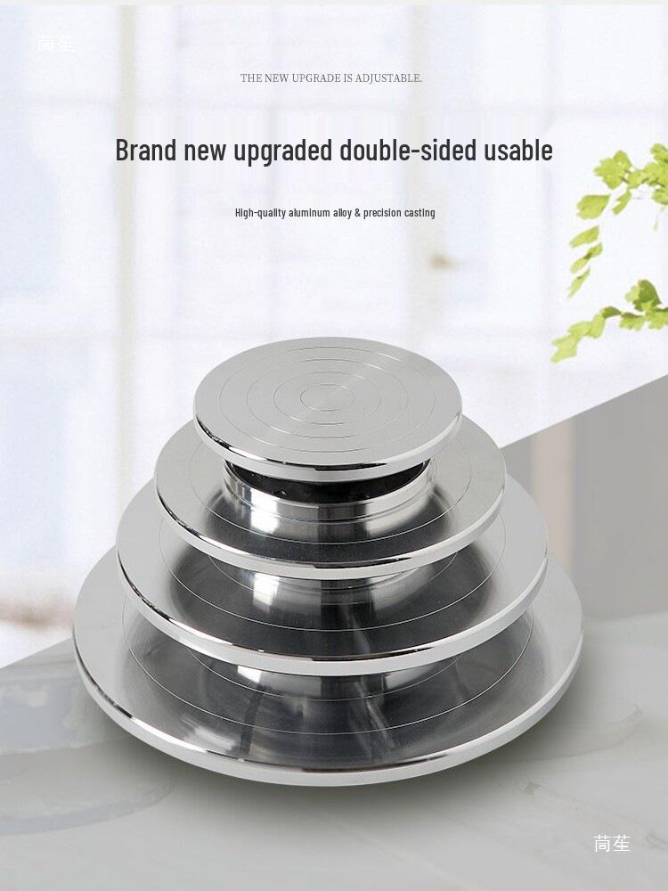 Children's Double-Sided Aluminum Alloy Pottery Turntable for Clay Sculpture Tools