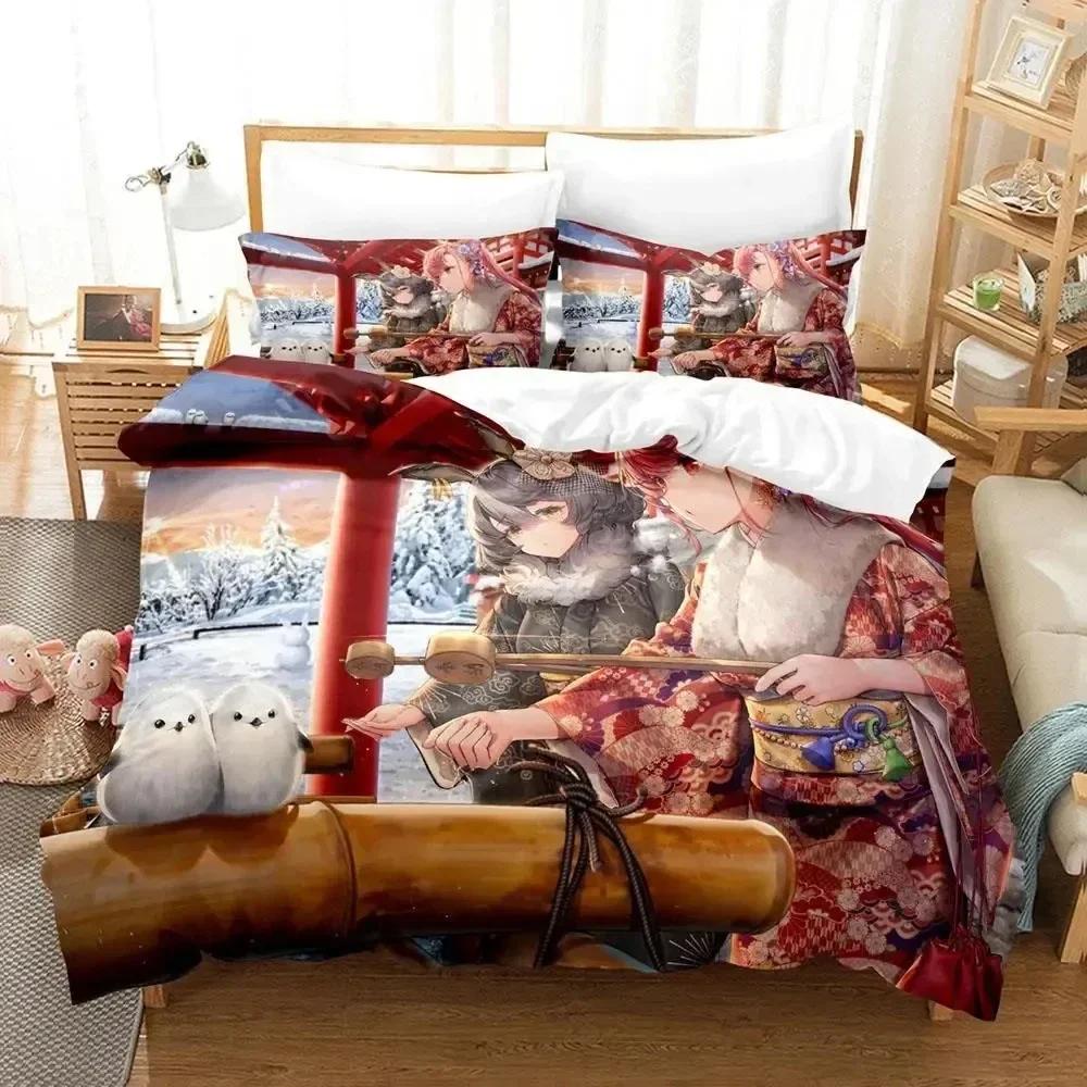 Anime Echocalypse Game Printed Bed Set Duvet Cover Pillowcase Bedding Set Bed Linen Sheet Quilt Cover Full Queen King Size