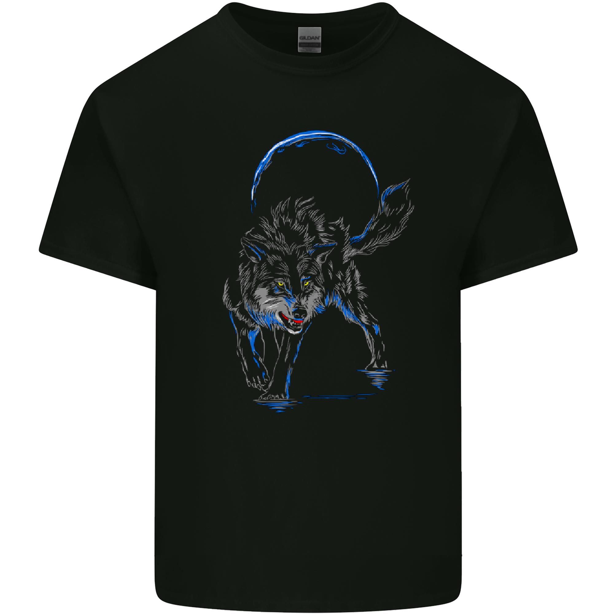 Abstract Wolf With the Moon Werewolf Lycan Unisexs Light Cotton TShirt S