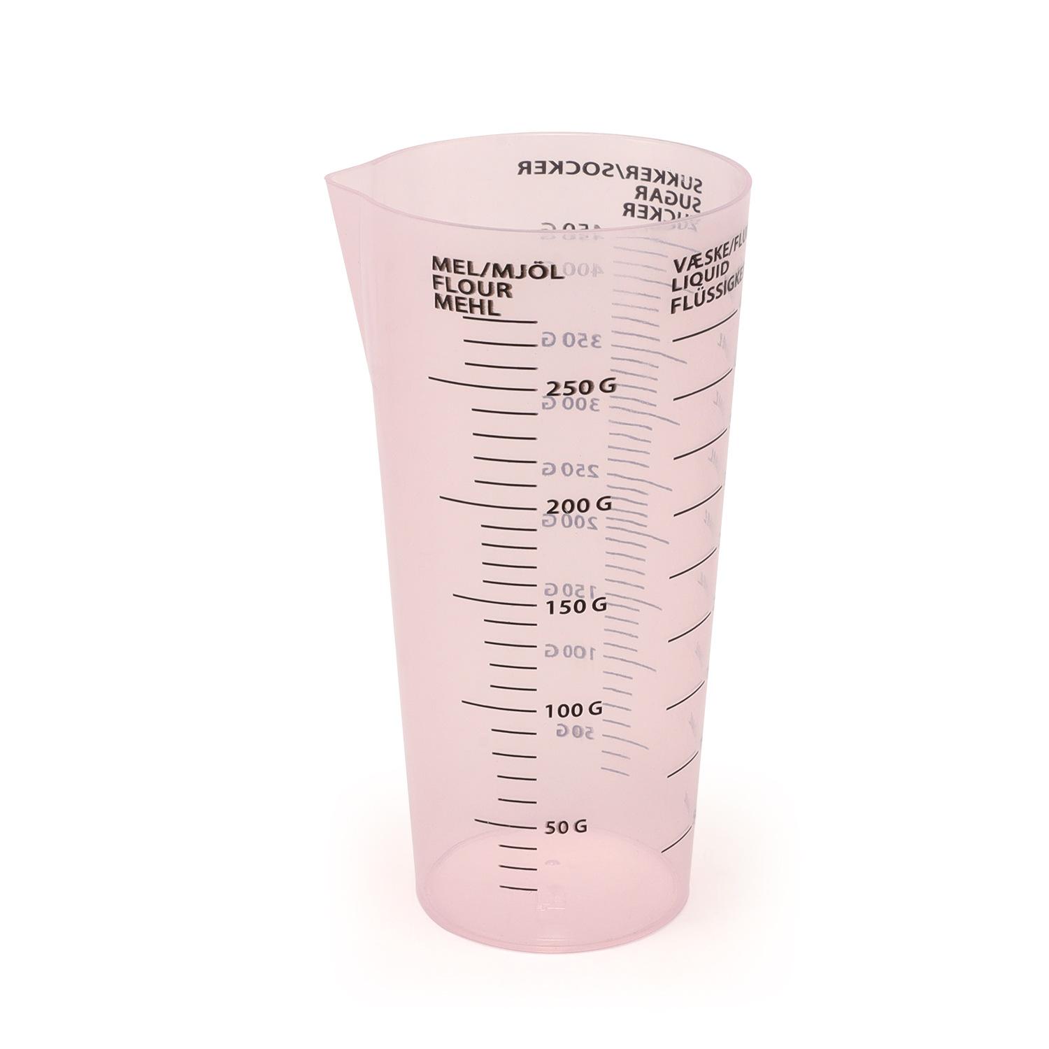 1pc Measuring Cup Food Grade PP Unbreakable Plastic Measuring Jugs Laboratory Beaker Kitchen Milk Coffe Measuring Mug (Pink,450ml)