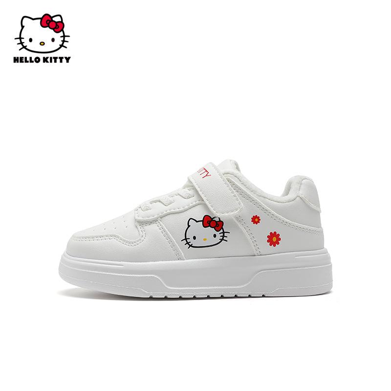 Cartoon Girls' Sports Shoes: Versatile White Non-Slip Skate Shoes for Kids, 2025 Autumn/Winter Collection.