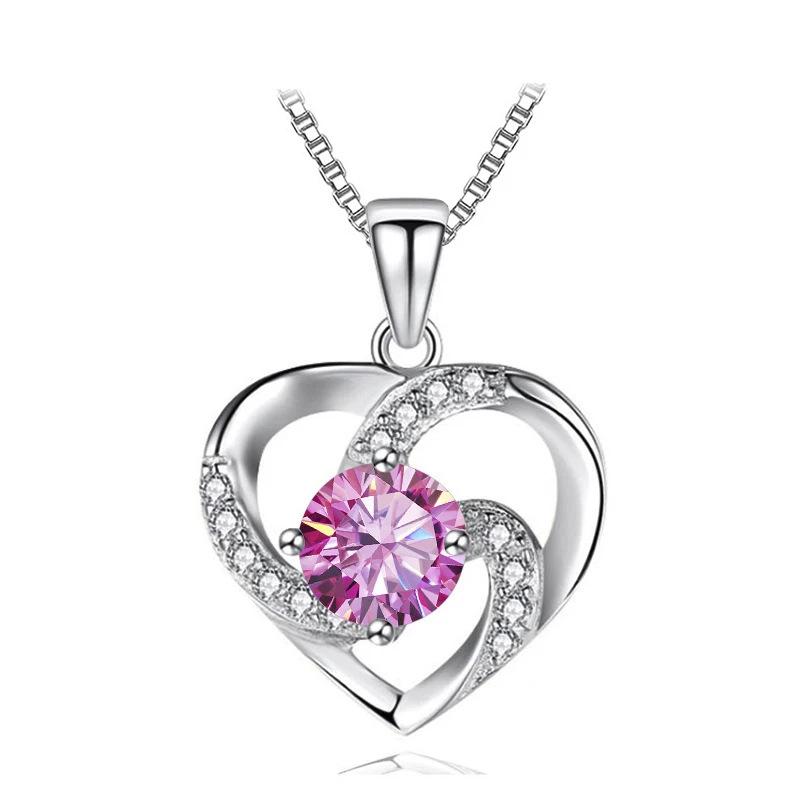 6.5mm S925 Sterling Silver Heart Shaped Moissanite Pendant Necklace D VVS1 Exquisite Fine Jewelry For Women