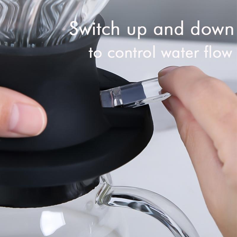 Immersion Coffee Dripper Glass Coffee Dripper Switch Hand Brewing Coffee Maker Filters for Home/Commercial Coffee Accessories