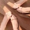 Gentle wind bow small leather shoes women's autumn new commuting versatile skirt pointed Mary Jane single shoes
