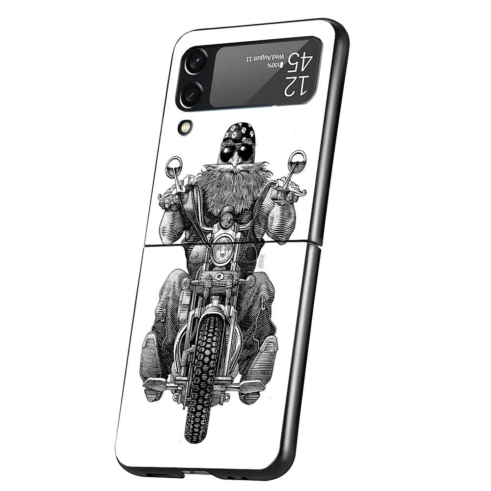Motorcycle Gear Phone Case For Samsung Galaxy Z Flip 7 6 5 4 3 5G Cover ZFlip7 ZFlip6 ZFlip4 ZFlip5 ZFlip3 Coque Fundas Galaxy Z