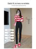 High Waist Black Shark Leggings - Plus Size Velvet Winter Pencil Pants