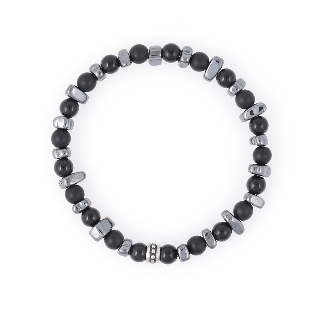 Jbans Classic 6Mm Asymmetrical Seahorse Mix Black Onyx Gemstone Bracelet (C2401Ac1157_Bk)