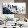 Modern Misty Forest Mountain Wall Art Canvas Painting Natural Landscape Pictures Posters Pine Forest Wall Art Living Room Decor