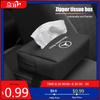 GLC GLB Soft Leather Car Tissue Box Hanging Toilet Paper Bag For Mercedes Benz AMG W177 W176 X166 X167 C257 C218 X253 C118 C117