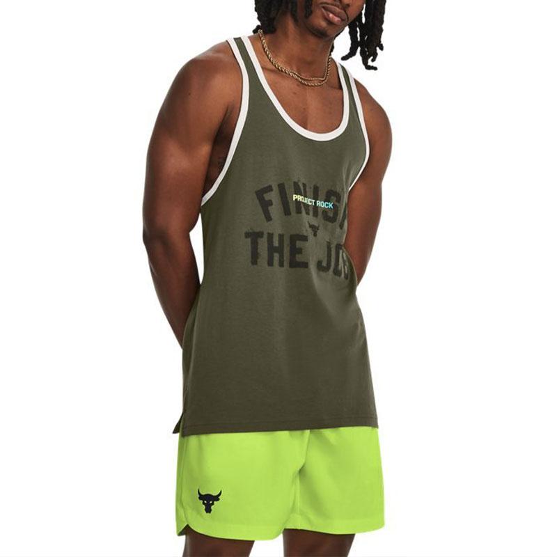 Under Armour Project Rock Letter Print Training Sleeveless T-Shirt Men Tops 1379754-390