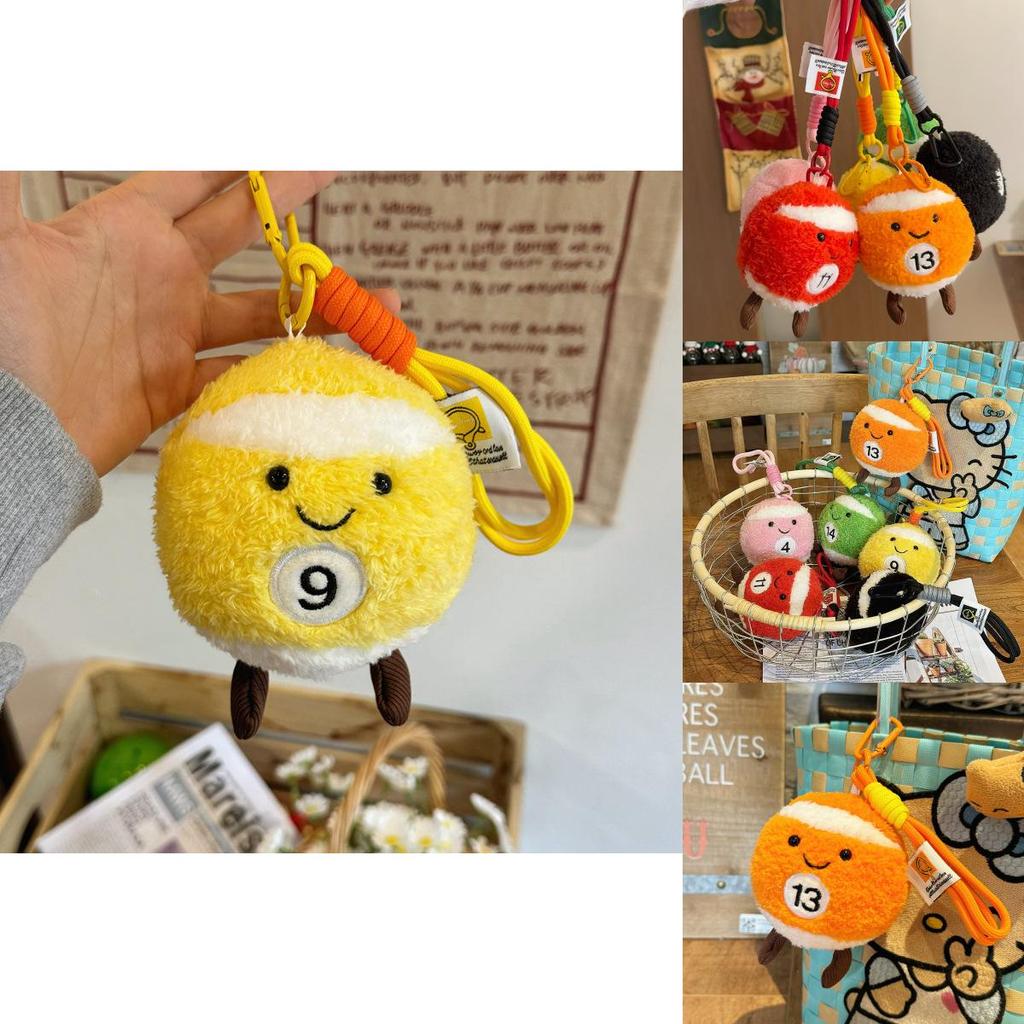 Plush Billiard Ball Keychain With Creative Design For Kids And Collectors