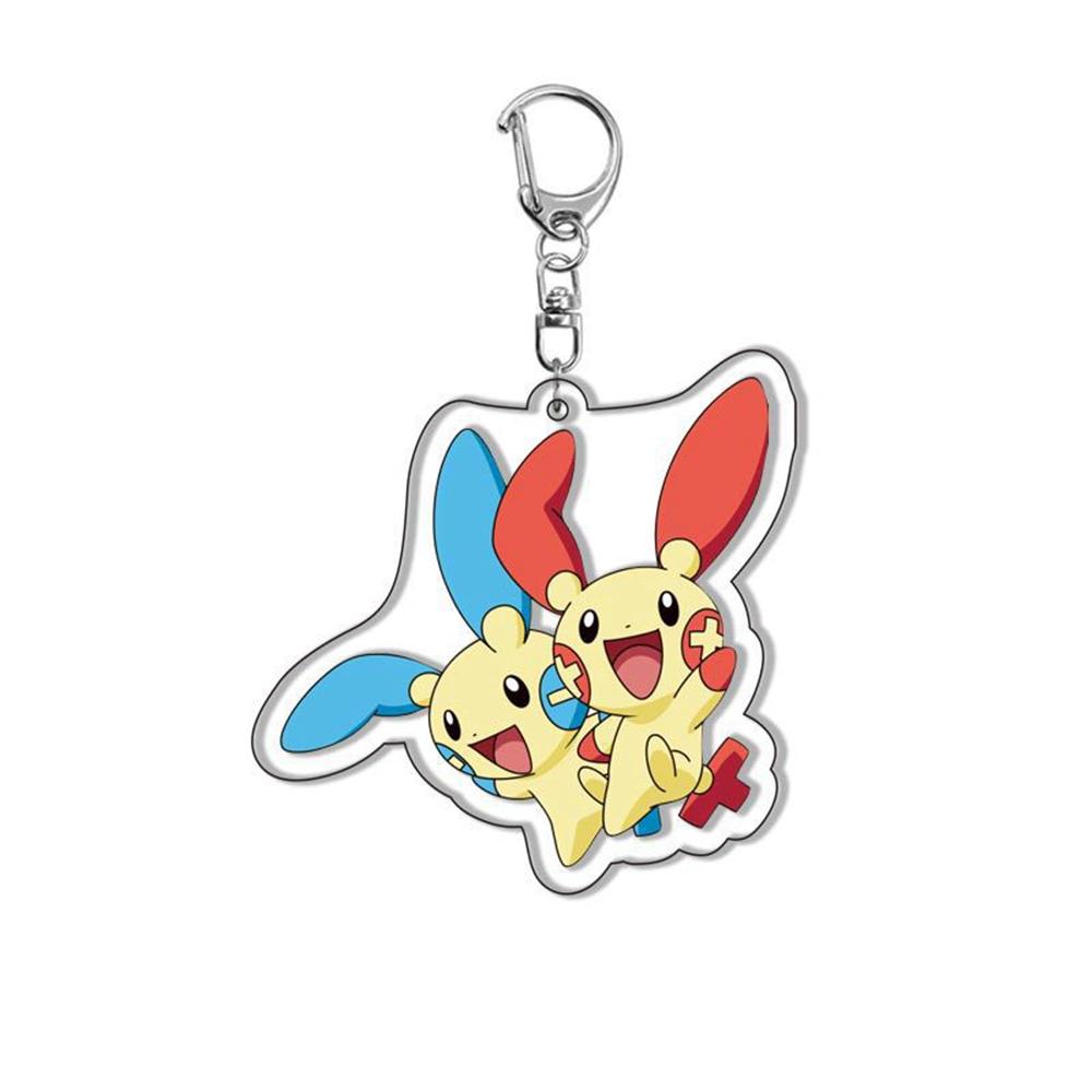 Pokemon Kawaii Acrylic Keychain Elfin Figure Pikachu Bulbasaur Psyduck Squirtle Gengar Meowth Cute Pendant Dolls Boys Gifts