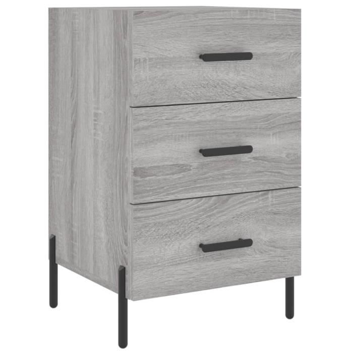 VidaXL Table de chevet sonoma gris 40x40x66 cm bois d'ingénierie 827674