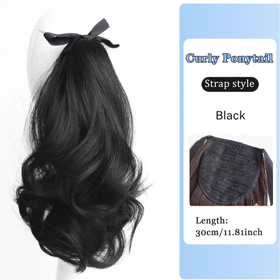 

Синтетический короткий волнистый хвост на шнурке, накладные волосы для женщин, модный парик-хвост для повседневной носки