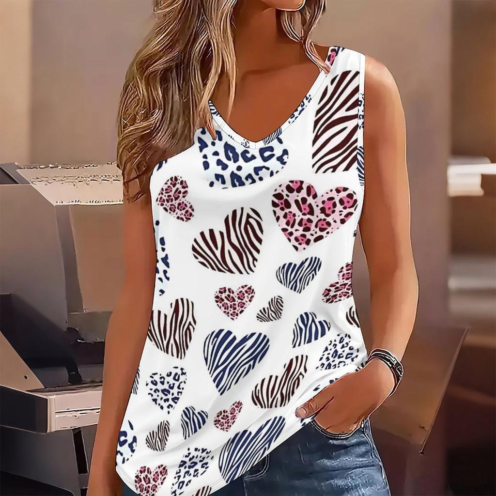 Topy bez rękawów z nadrukiem w kształcie serca 3D dla kobiet, do ćwiczeń, jogi, na siłownię, letnie koszulki sportowe z nadrukiem, rozmiary plus, ekskluzywne na Walentynki