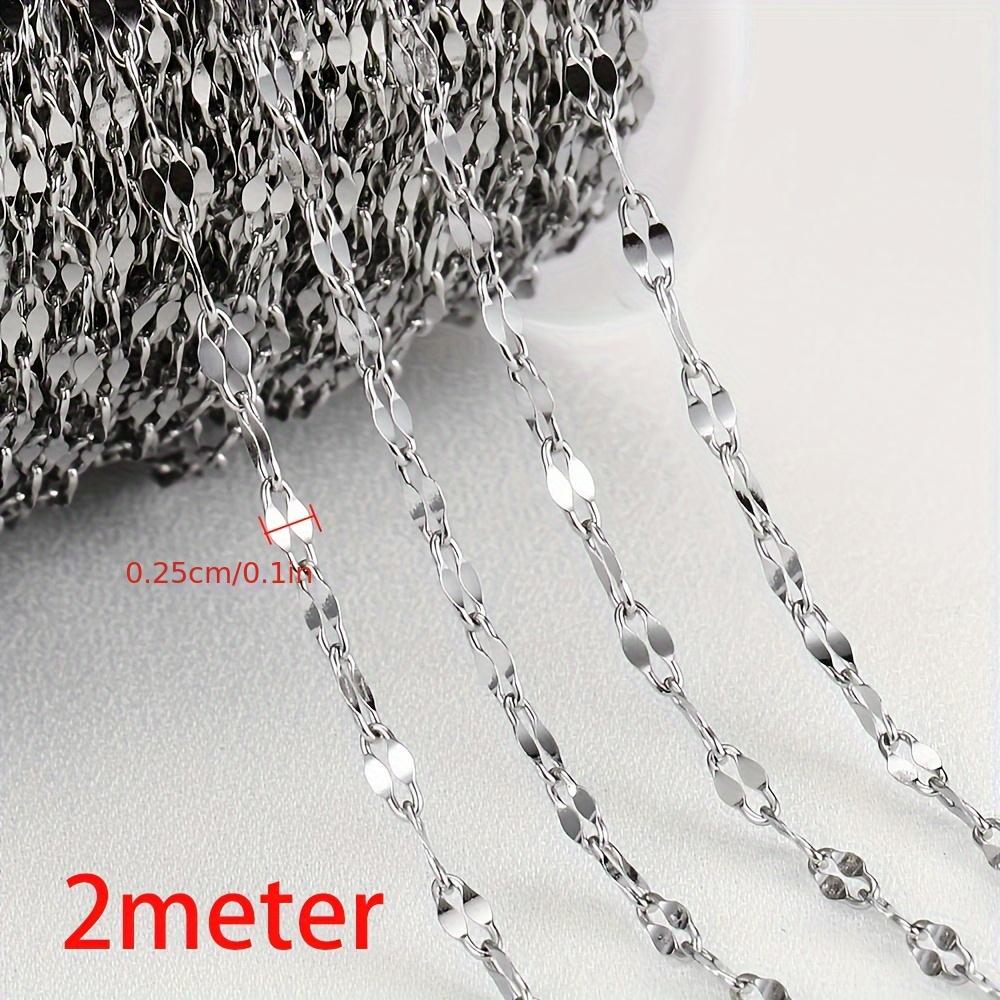 No Fade 2meters Stainless Steel Lip Chain Multi-Size Metal Bulk Chain for Necklace Bracelet Chain DIY Jewelry Making Accessories
