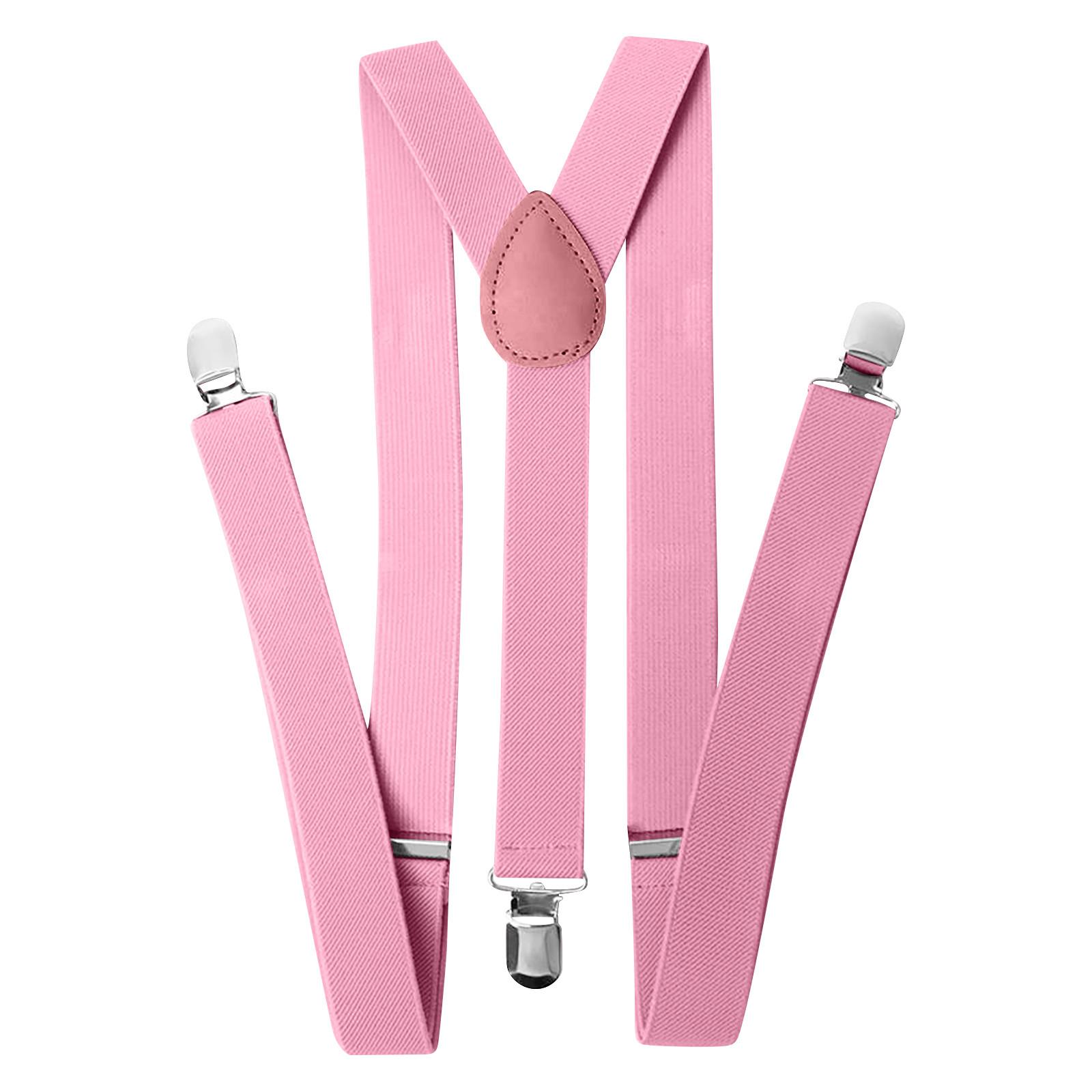 

Мужские и женские подтяжки одного размера. Регулируемые подтяжки с прочным зажимом для работы, серые. One Size розовый